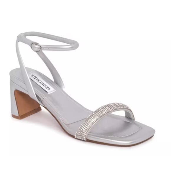 Women's Steve Madden Amalya Glitter Studded Strappy Block Heel Sandal size 8.5 - Picture 6 of 6